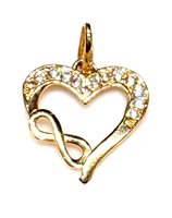 Anhänger Dame I Love You in Gelbgold Cubic Zirconia CUORE INFINITO ZIRC DG UC/Z G